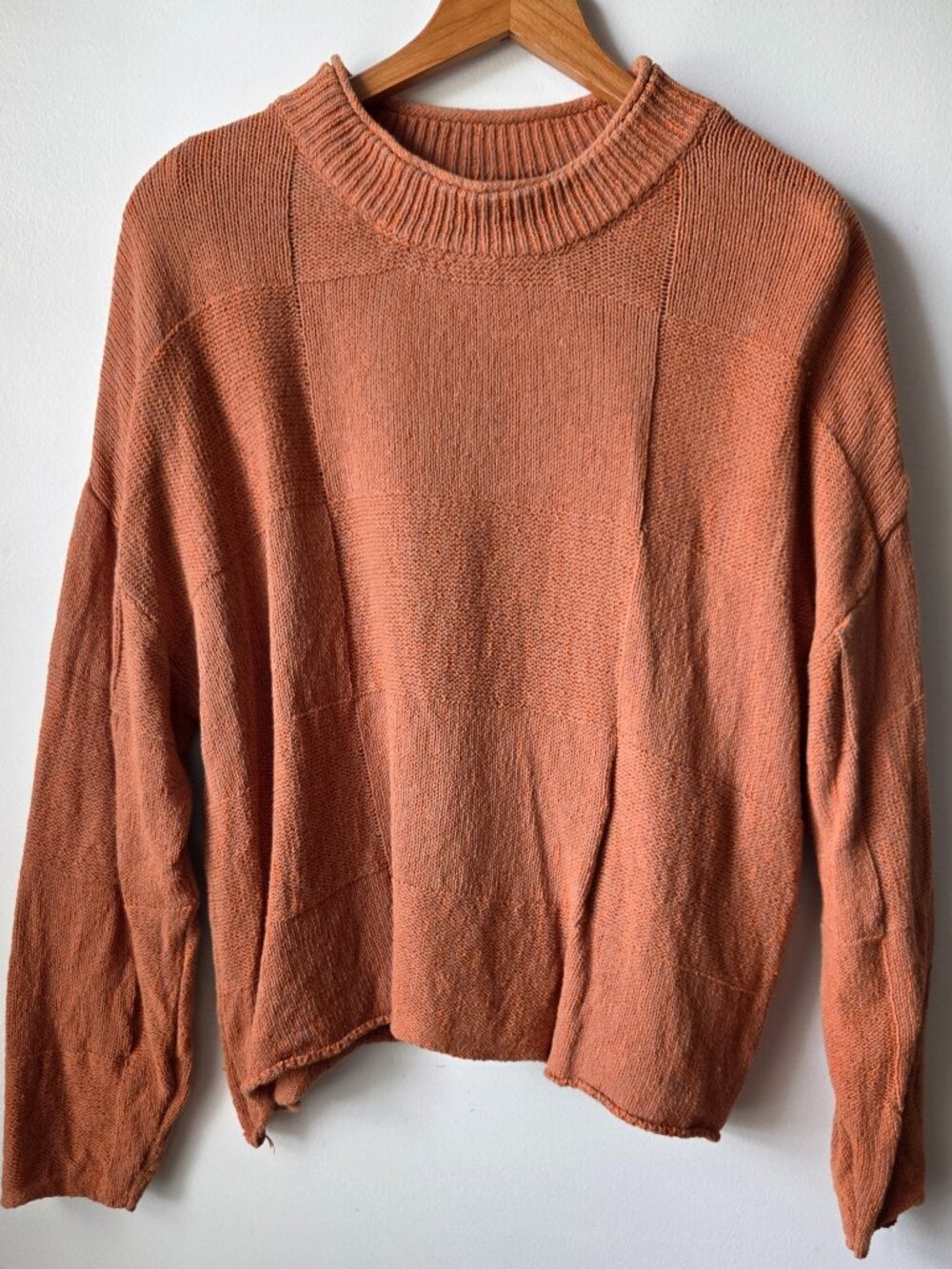 EUC FREE PEOPLE BEACH CREW NECK 100% COTTON SWEATER CORAL SIZE S